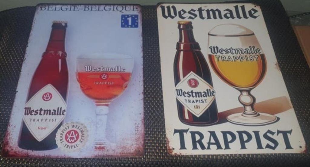 Twee Westmalle wandborden, Verzamelen, Biermerken, Nieuw, Reclamebord, Plaat of Schild, Overige merken, Ophalen of Verzenden