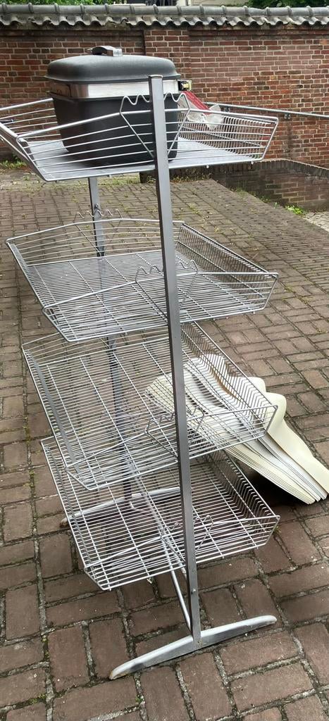 Winkelrek roestvrijstaal,4 bakken,afmeting op foto’s, Ophalen, Zo goed als nieuw