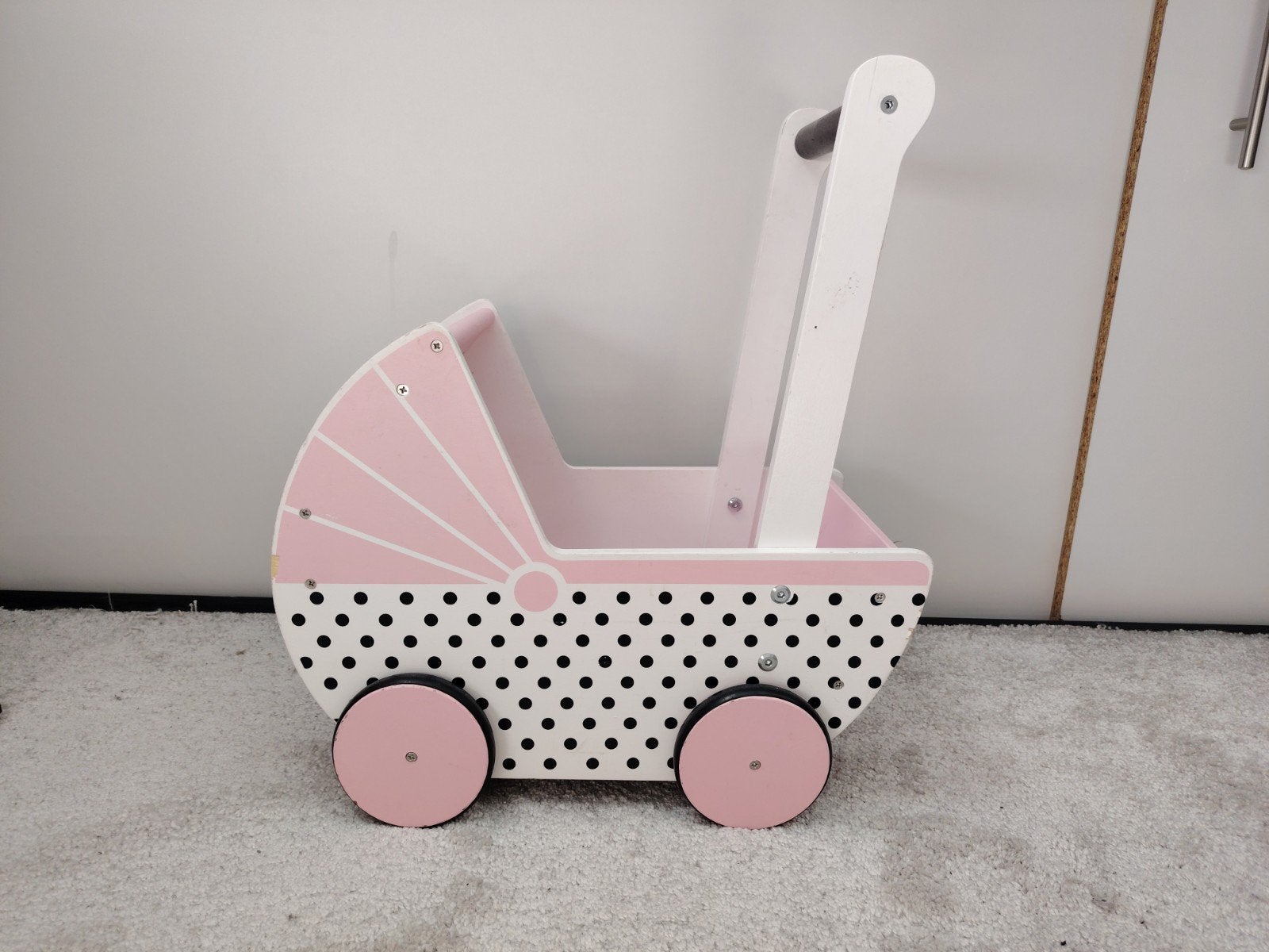 houten poppenwagen, Ophalen, Gebruikt, Babypop