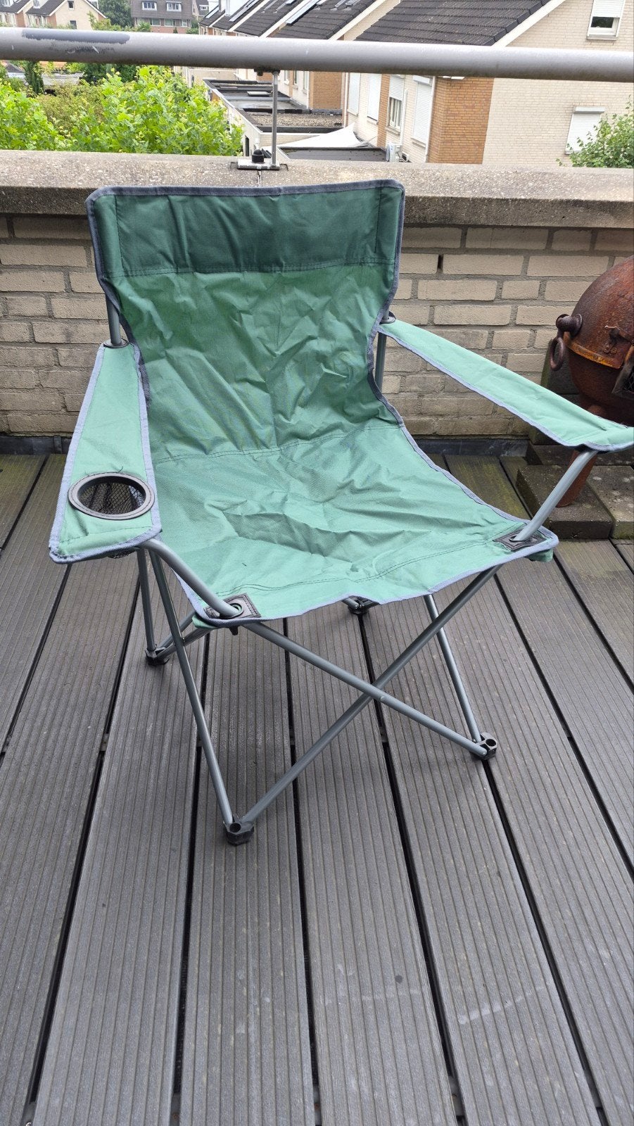 Opvouwbare campingstoel met bekerhouder, Ophalen of Verzenden, Zo goed als nieuw, Campingstoel