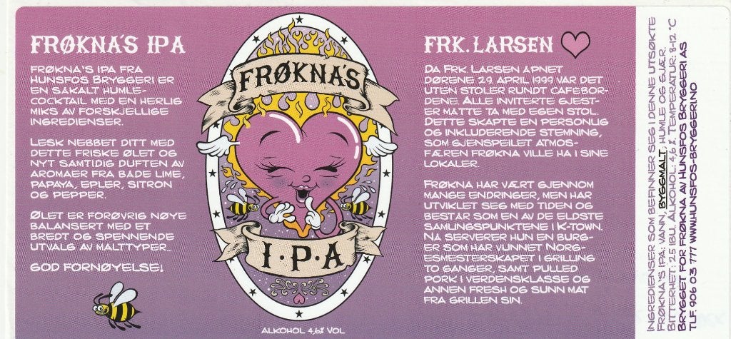 bieretiket Denemarken Frokna's IPA, Verzenden, Zo goed als nieuw, Overige typen, Overige merken
