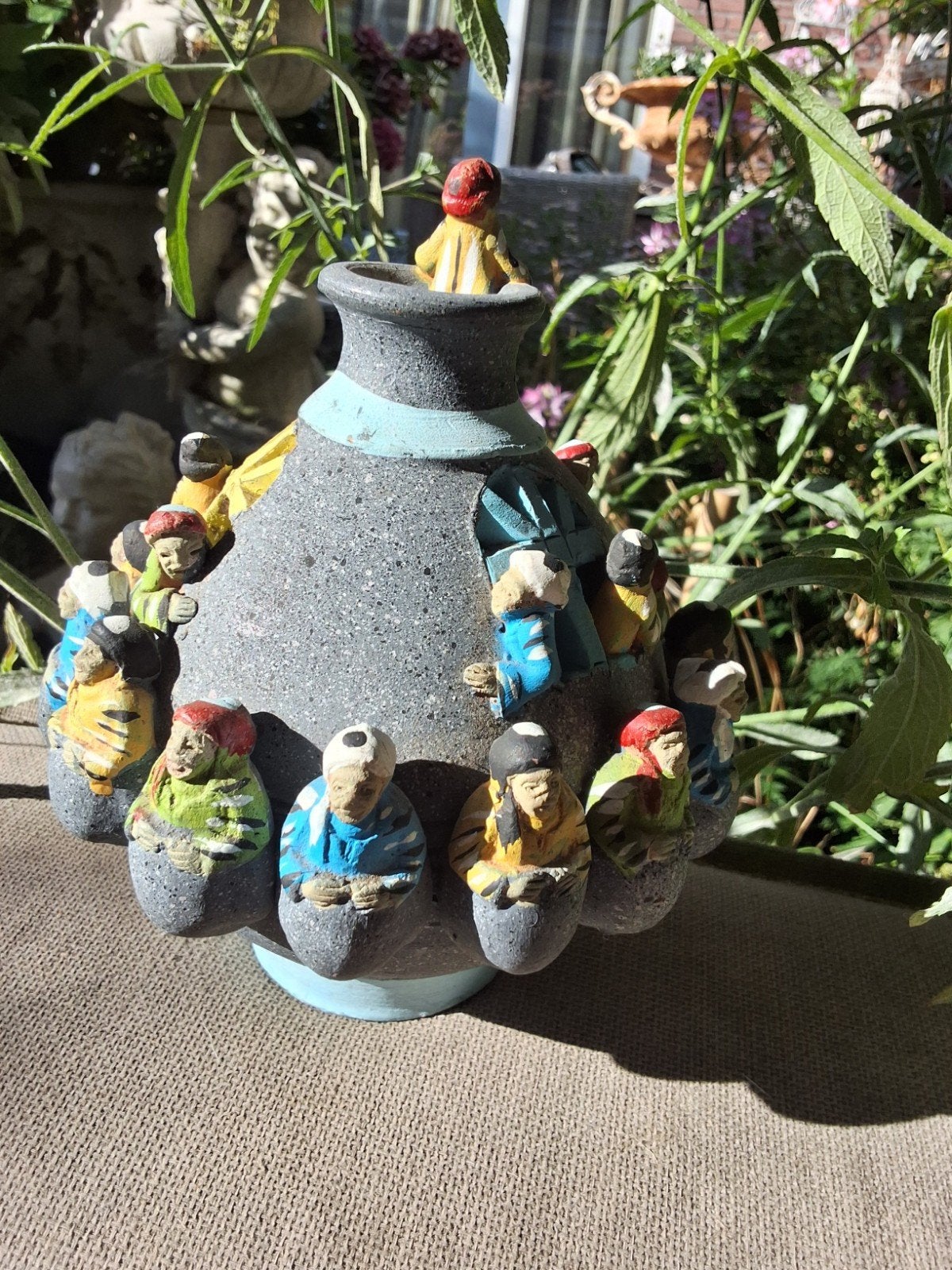 Unieke handgemaakte Peruaans aardewerk peru 16cm hoog, Ophalen of Verzenden