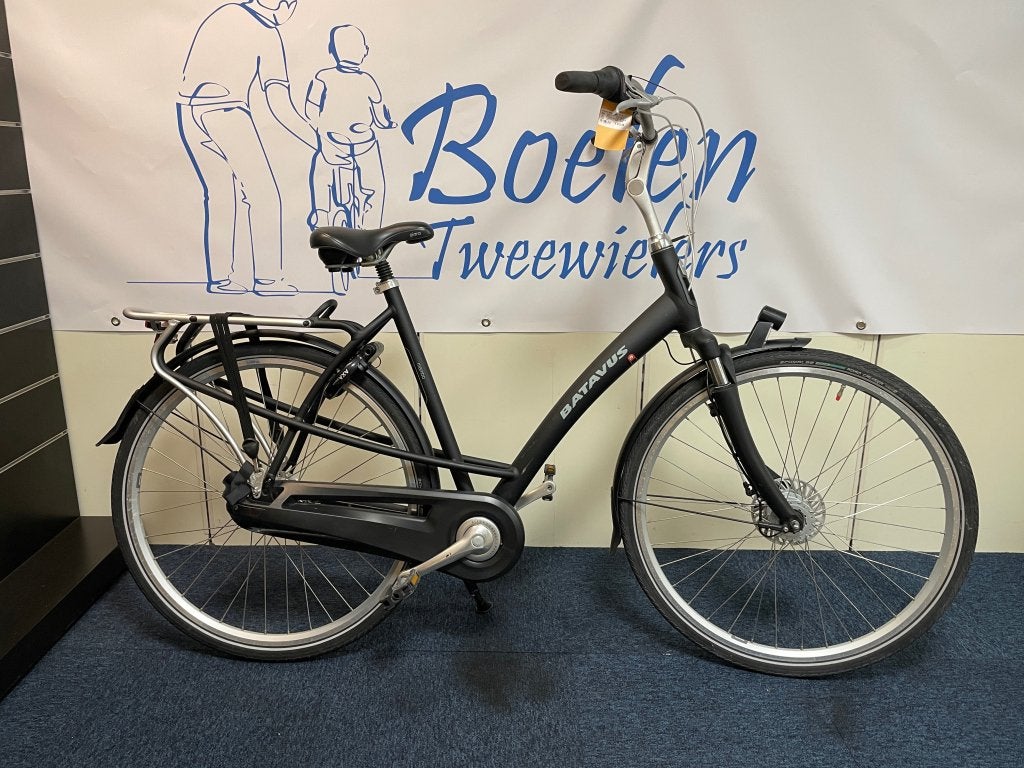 Batavus Mambo 28/57cm 7v Damesfiets Mat Zwart ZGAN, Batavus, Versnellingen, 56 cm of meer, Zo goed als nieuw