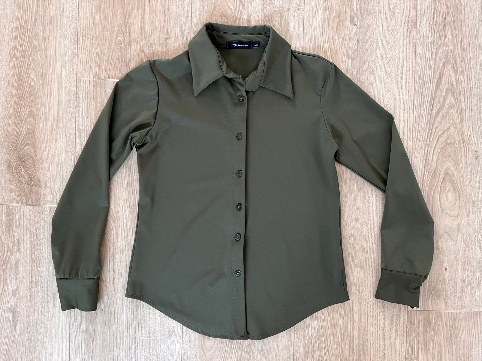 zgan groene dames blouse in travelstof maat S/M, Ophalen of Verzenden, Zo goed als nieuw, Maat 36 (S), Groen