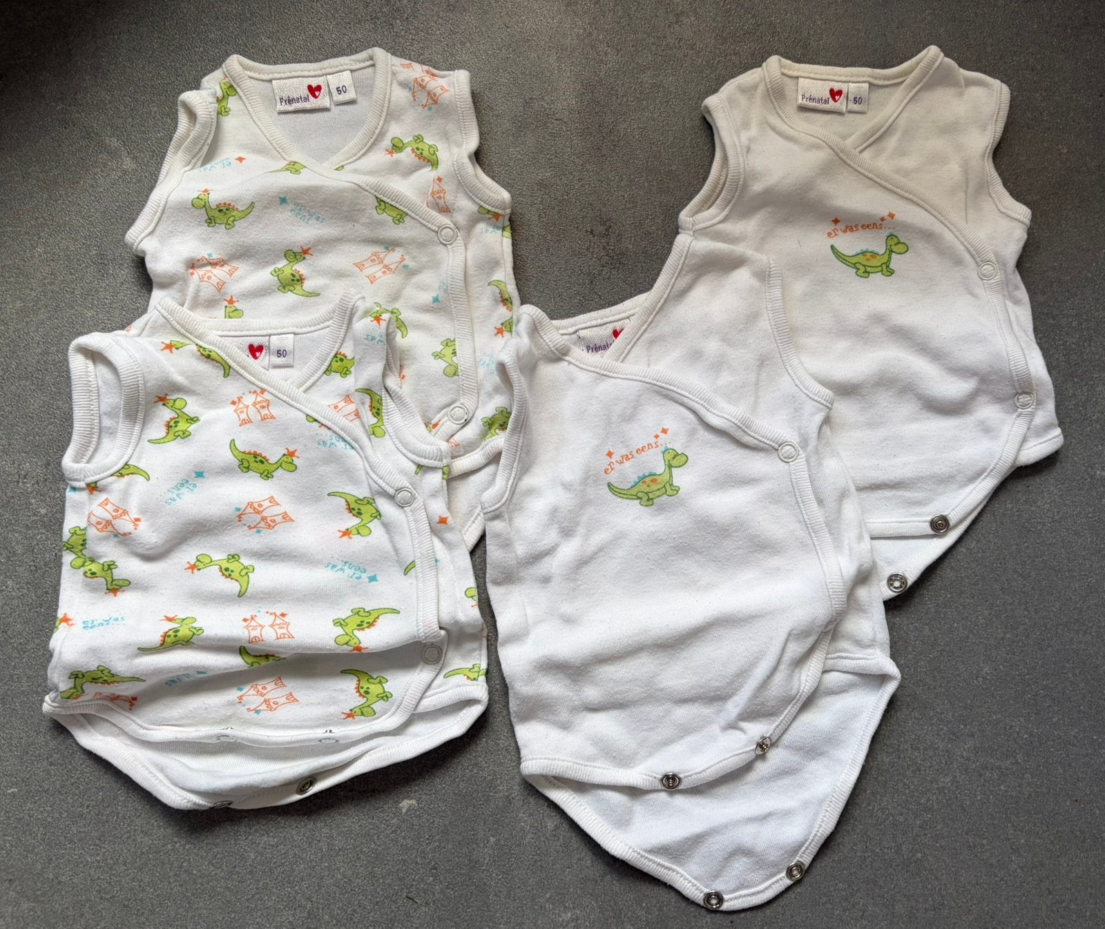 4 rompertjes Prenatal maat 50, Kinderen en Baby's, Tweelingen en Meerlingen, Ophalen of Verzenden, Gebruikt, Kleding