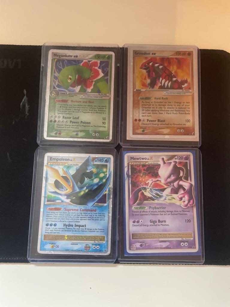 Zeldzame Pokémon kaarten: Meganium, Groudon, Empoleon, Mewtw, Hobby en Vrije tijd, Verzamelkaartspellen | Pokémon, Ophalen of Verzenden