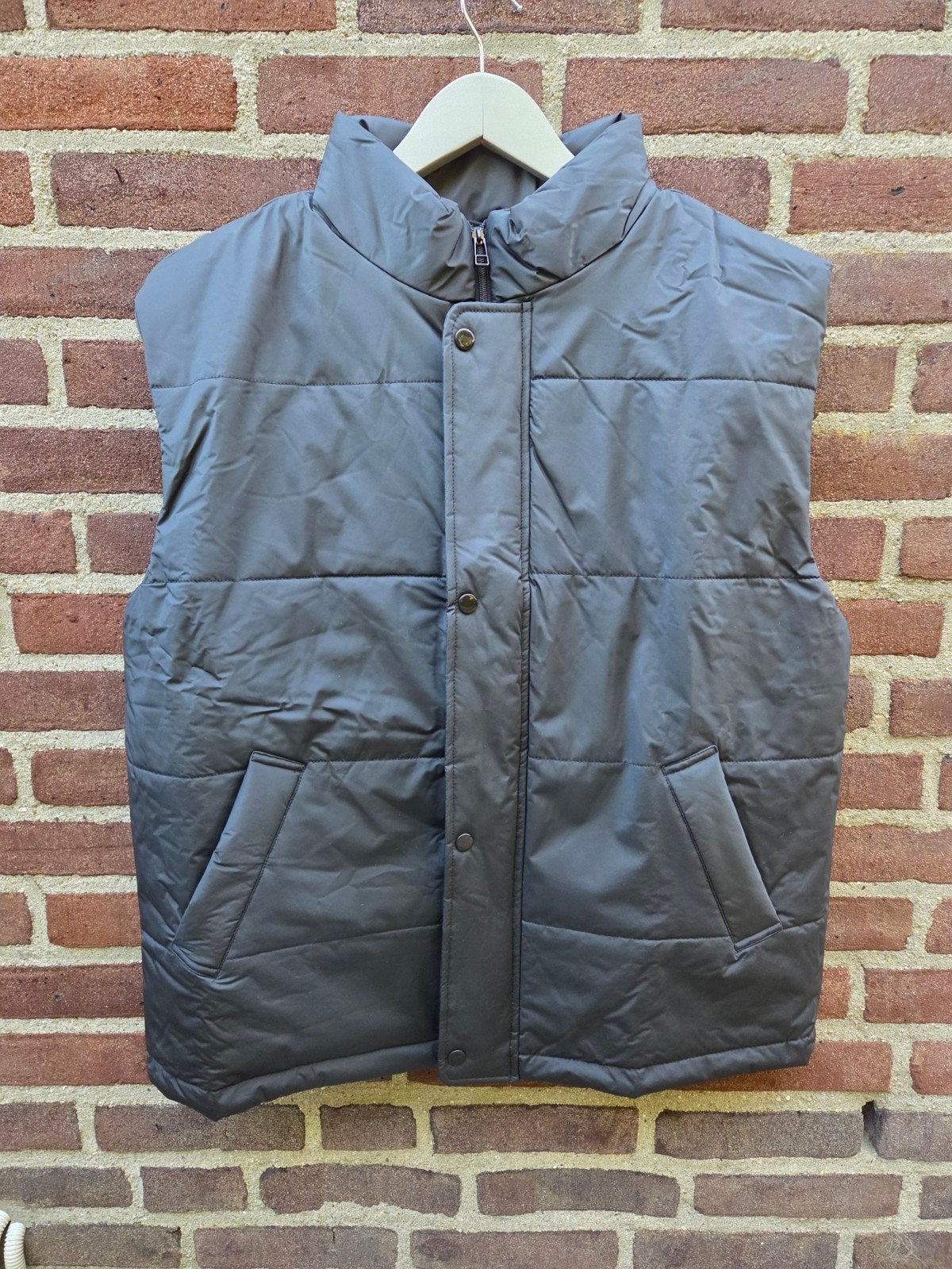 Renault bodywarmer heren maat L zwart gewatteerd | pvc, Kleding | Heren, Maat 52/54 (L), Zwart, Ophalen of Verzenden, Zo goed als nieuw