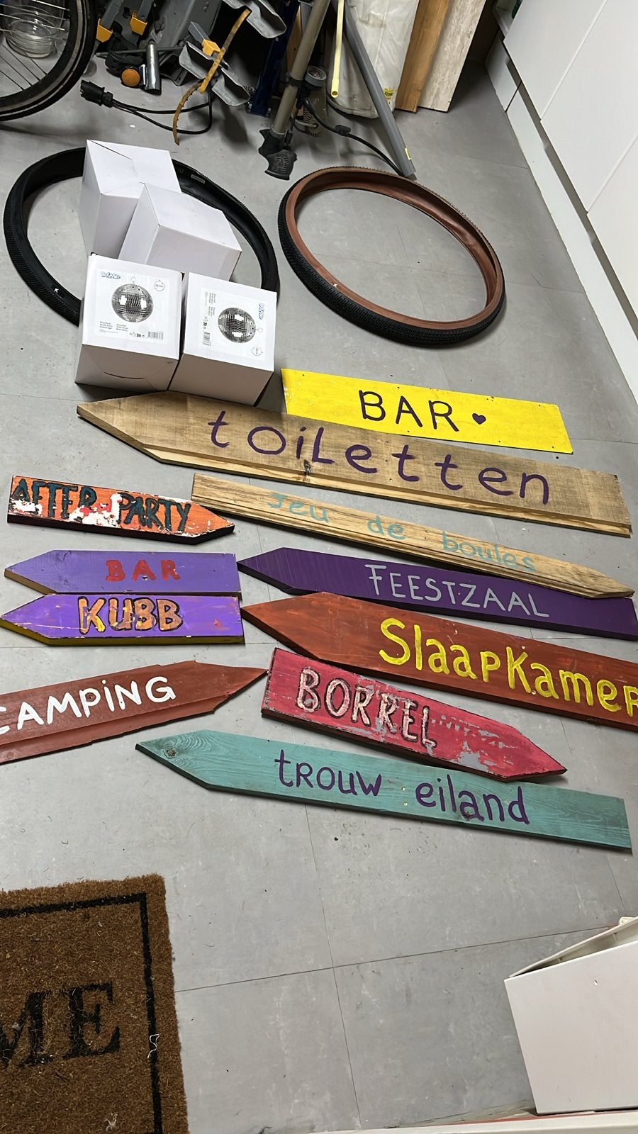 Bewegwijzering Borden Bruiloft Aankleding, Ophalen of Verzenden, Gebruikt