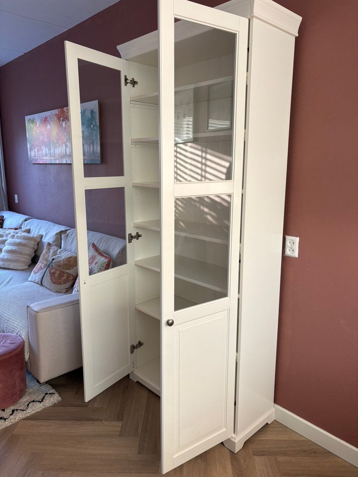 Ikea boeken/vitrine kast liatorp, Ophalen, Gebruikt, 50 tot 100 cm, Landelijk