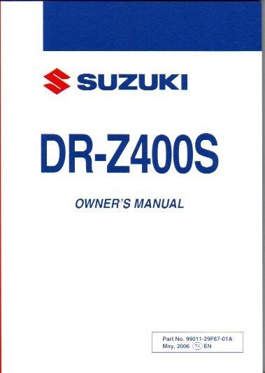 Suzuki DR Z400 S owner manual (5065z), Motoren, Verzenden, Suzuki