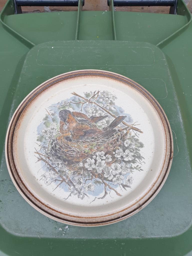 Vintage bordje met vogel, Antiek en Kunst, Ophalen of Verzenden