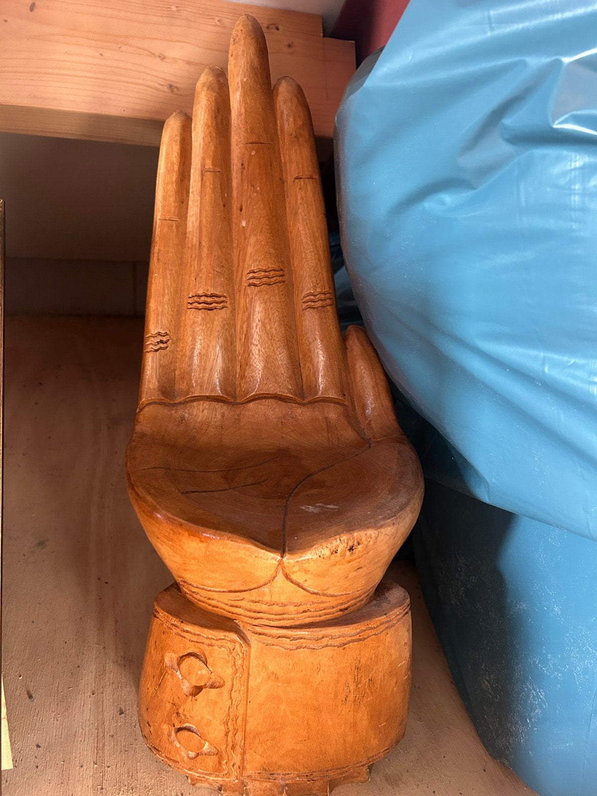Indianen boomstam hand stoeltje, Huis en Inrichting, Eenpersoons, Ophalen of Verzenden, Zo goed als nieuw, Minder dan 150 cm