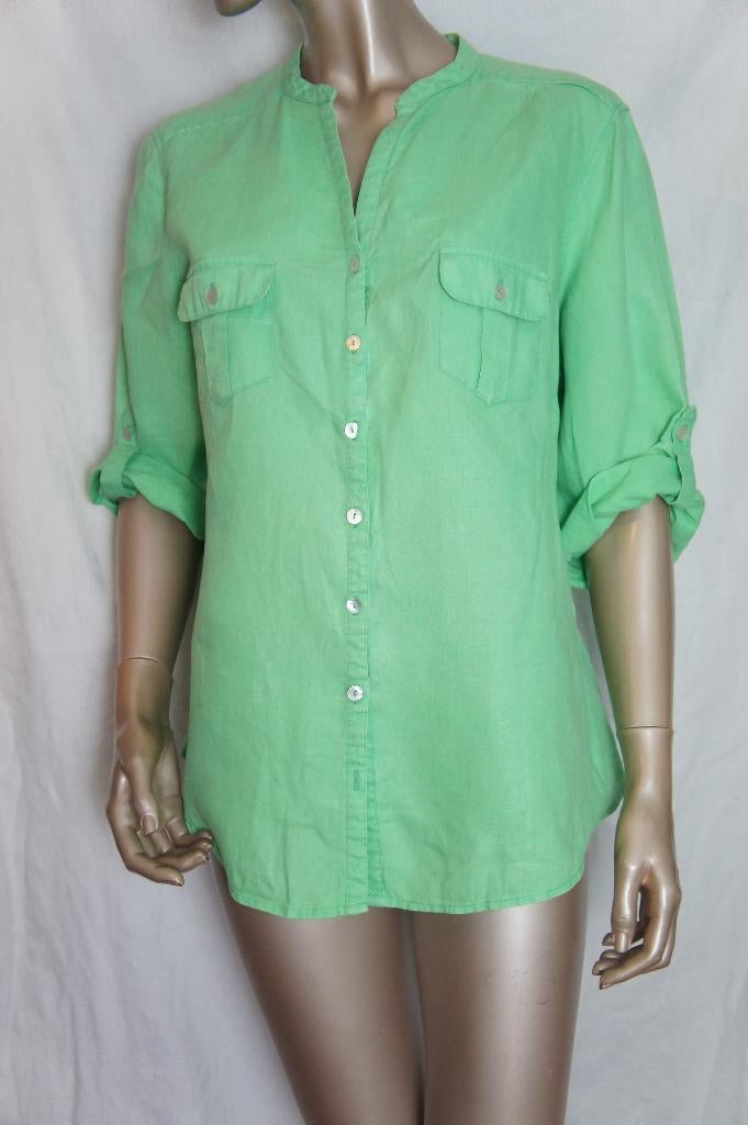 ADAGIO blouse maat 44 LINNEN, Kleding | Dames, Ophalen of Verzenden, Zo goed als nieuw, Maat 42/44 (L), Groen
