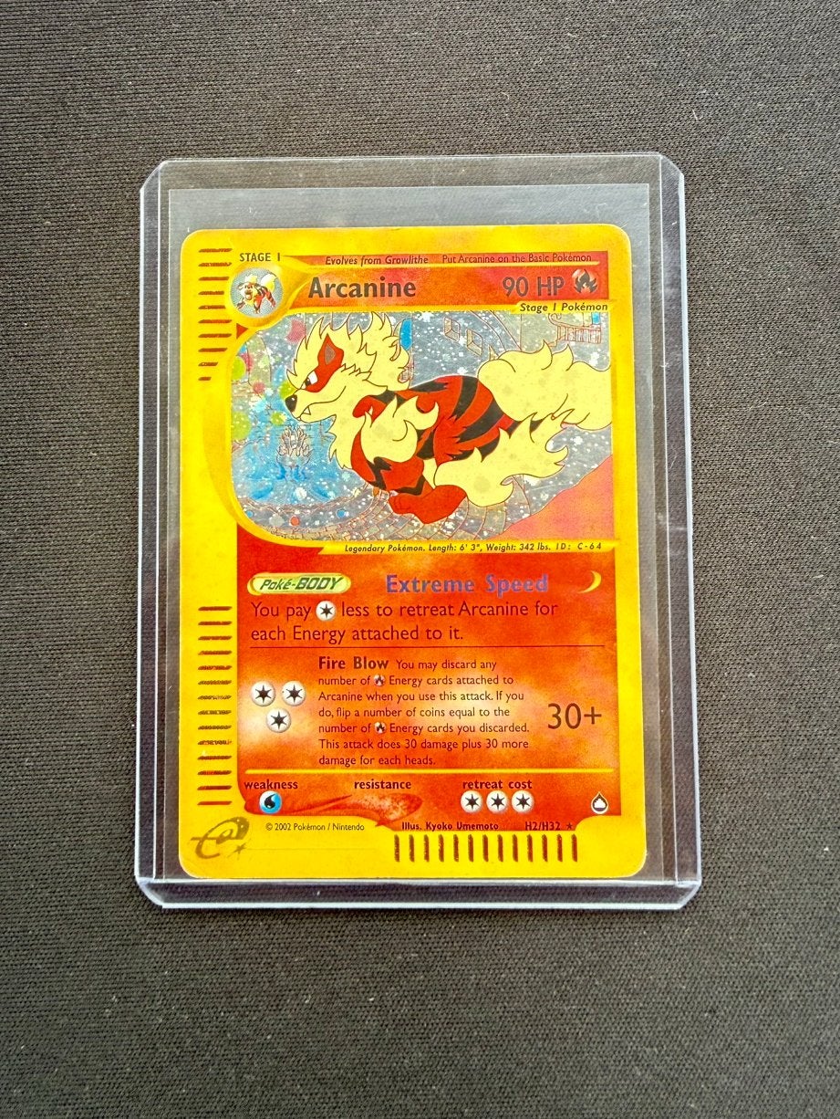 2003 Aquapolis Arcanine Holo Foil H2/H32 WOTC E-Reader Serie, Ophalen of Verzenden, Gebruikt, Losse kaart, Foil