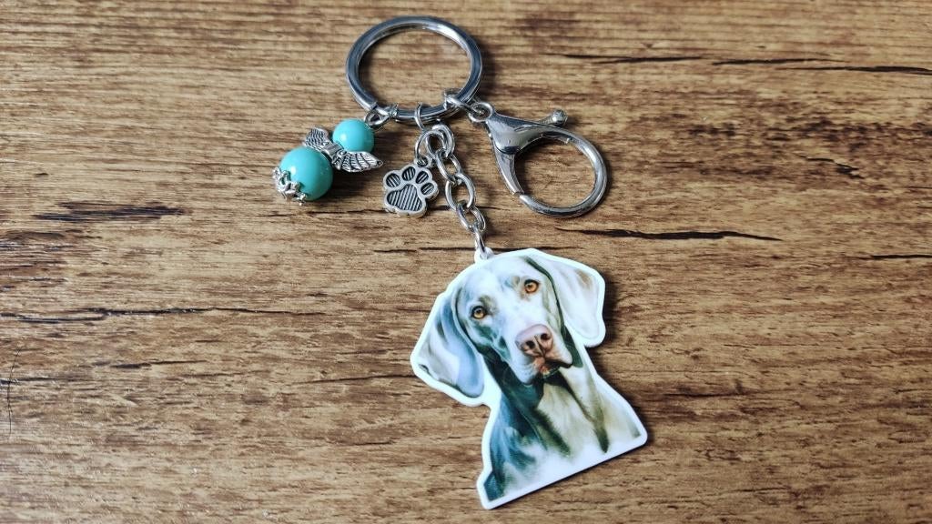 Tas/Sleutelhanger Weimaraner groot met beschermengeltje, Verzenden, Nieuw, Overige kleuren, Handtas