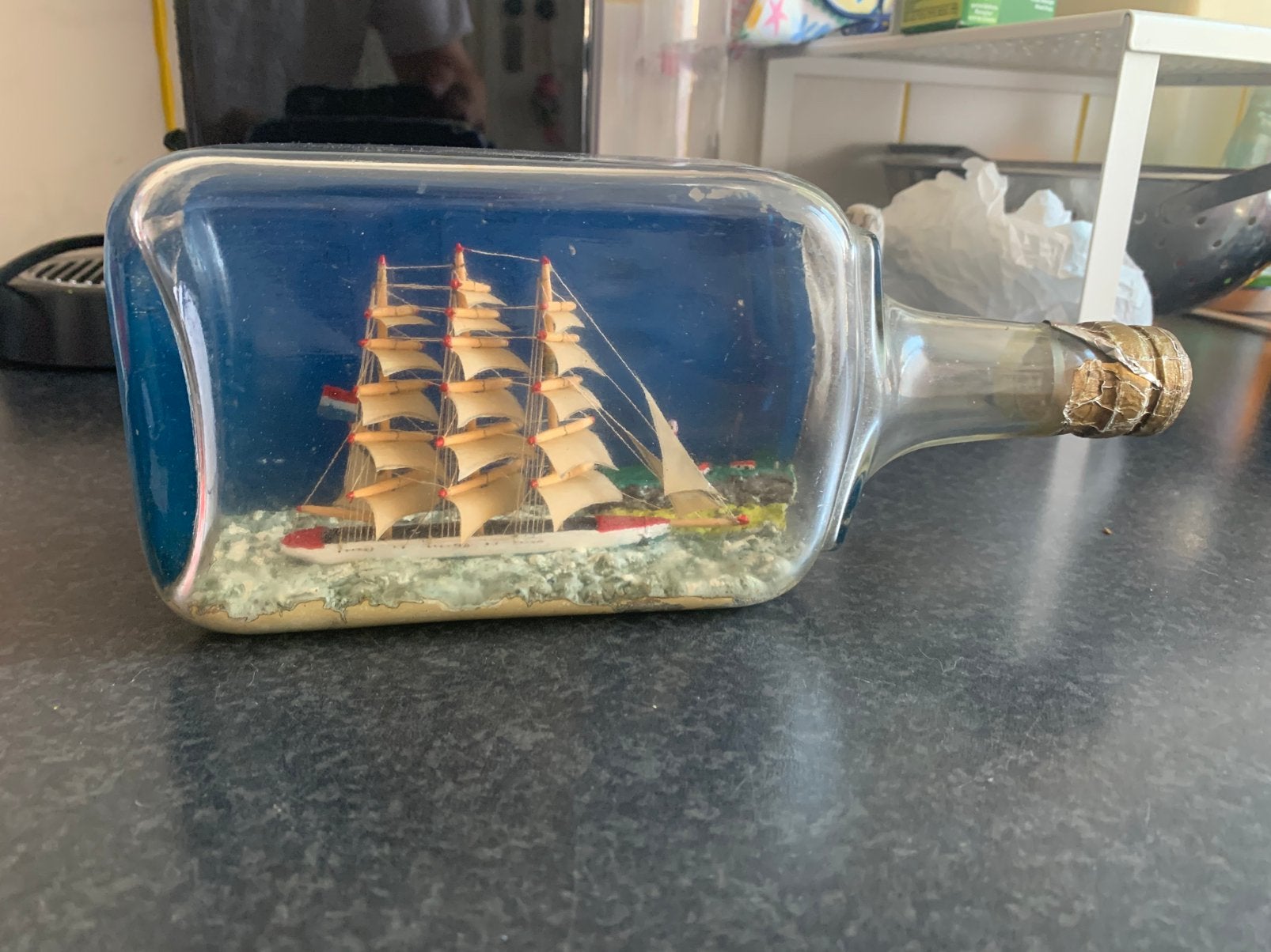 Antiek schip in fles, Ophalen of Verzenden