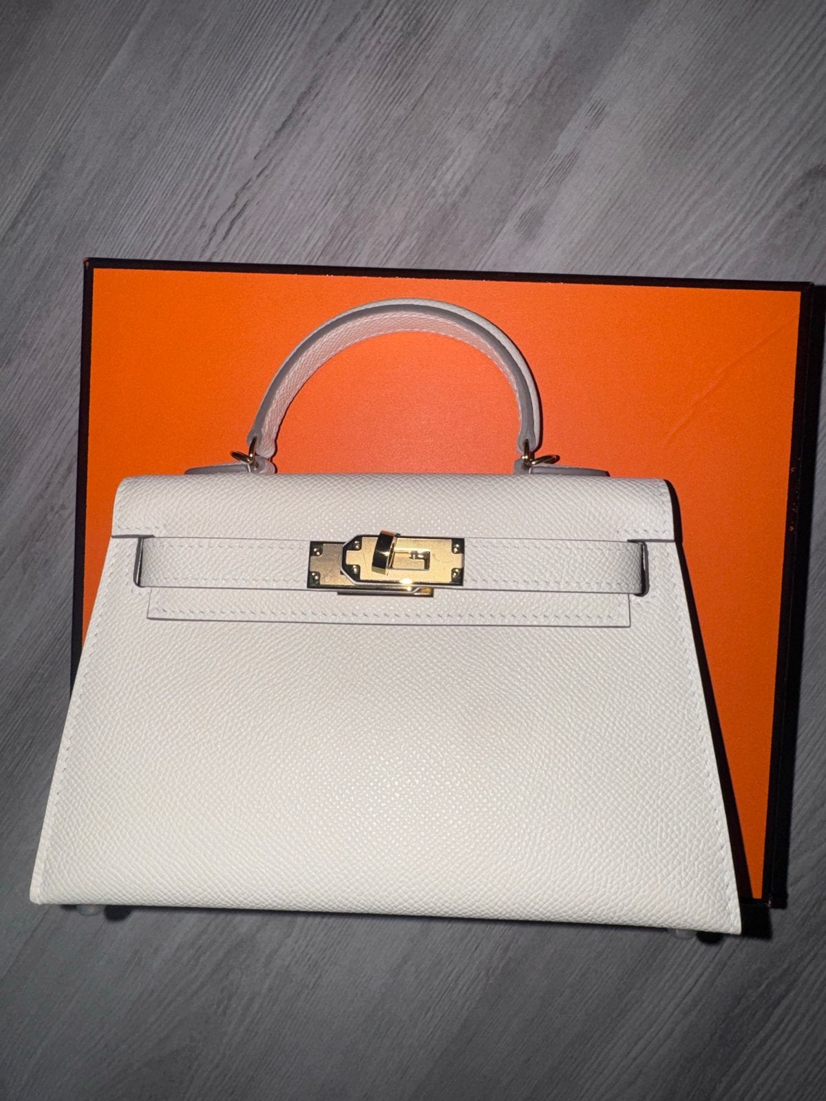 Hermès Kelly Mini II Tasje Craie Epsom Goud Hardware, Verzenden, Nieuw, Wit, Schoudertasje