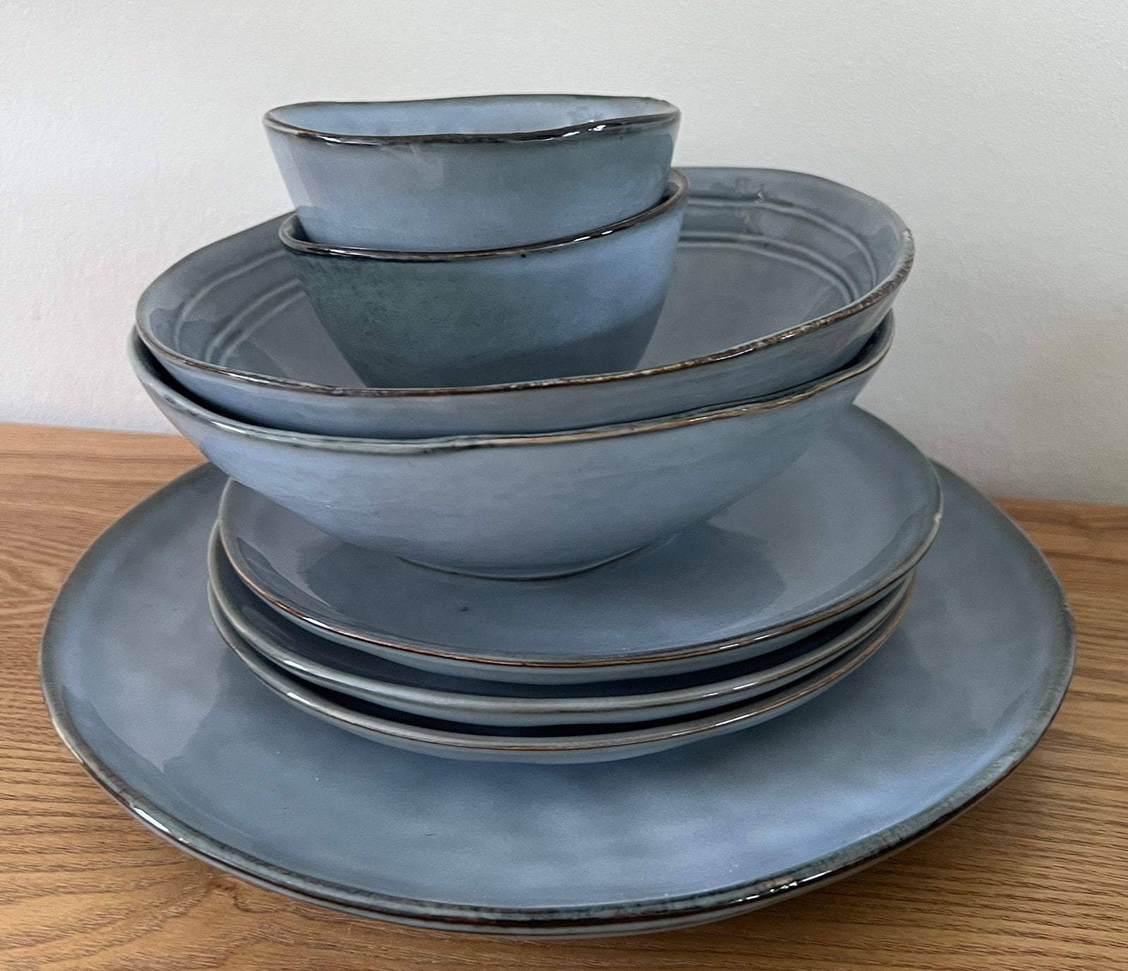Servies Xenos blauw/grijs zgan!, Huis en Inrichting, Ophalen, Aardewerk, Overige stijlen, Bord(en)