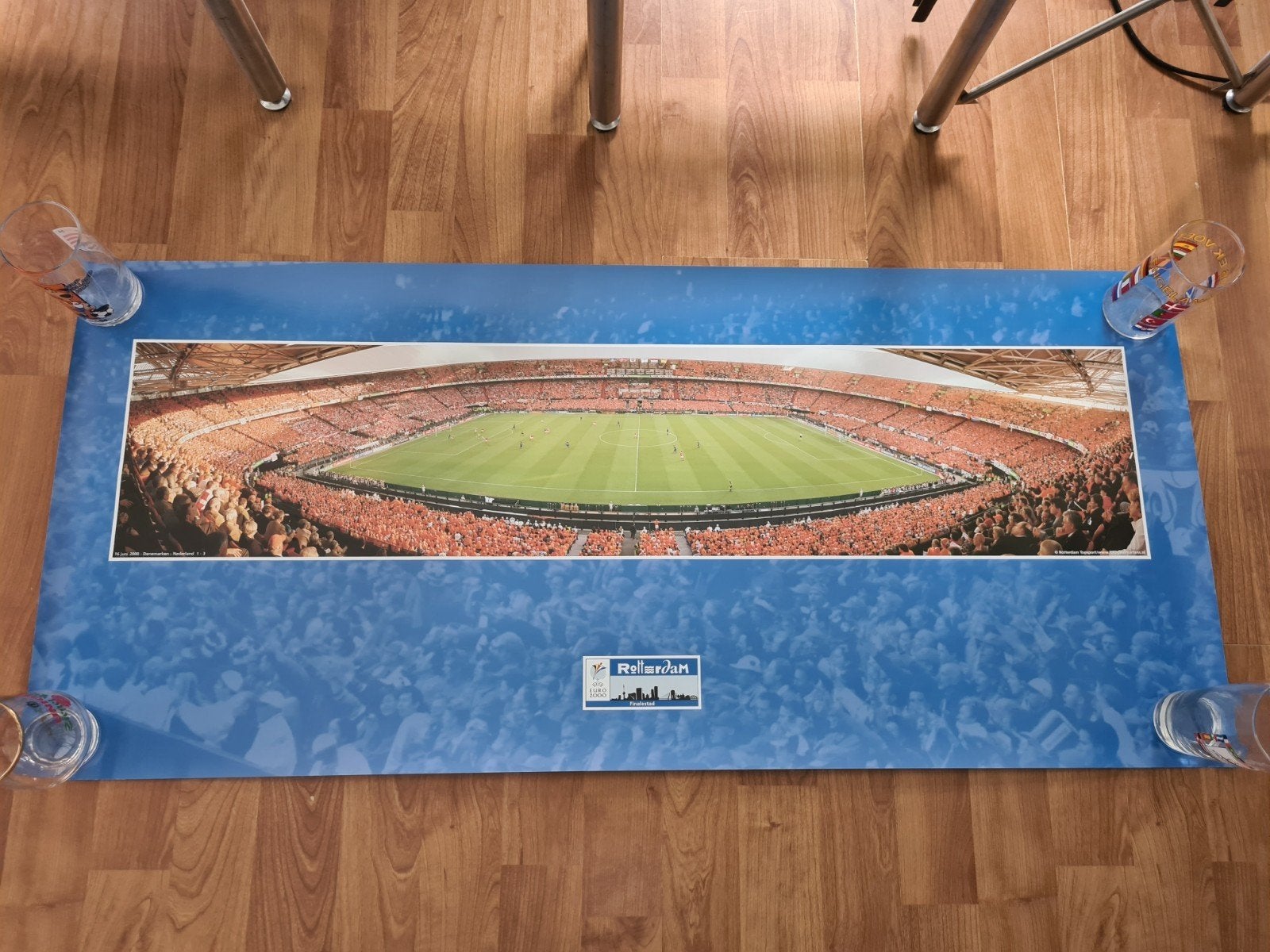 Poster Uefa Euro Ek voetbal 2000 Feyenoord stadion, Ophalen, Zo goed als nieuw, Poster, Plaatje of Sticker