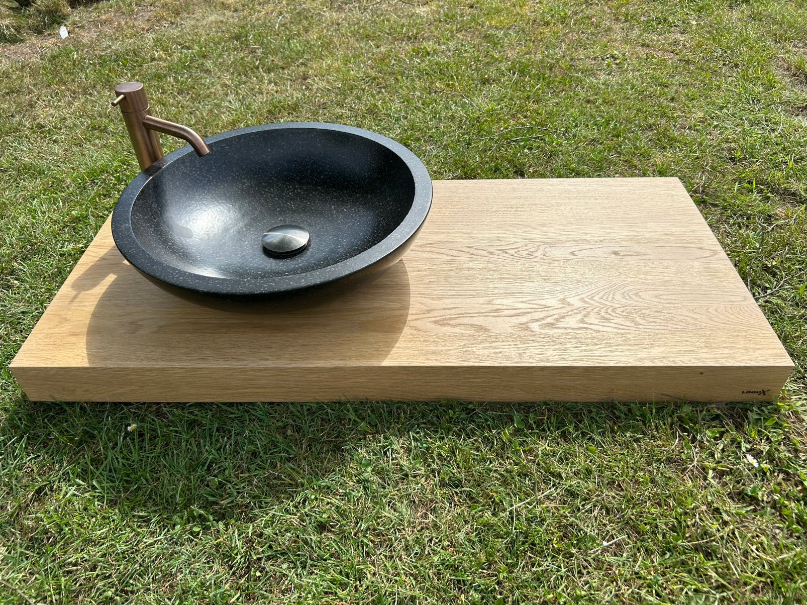 Prachtig Looox wastafel wooden base 100 cm, Ophalen, 50 tot 100 cm, Zo goed als nieuw, Minder dan 100 cm