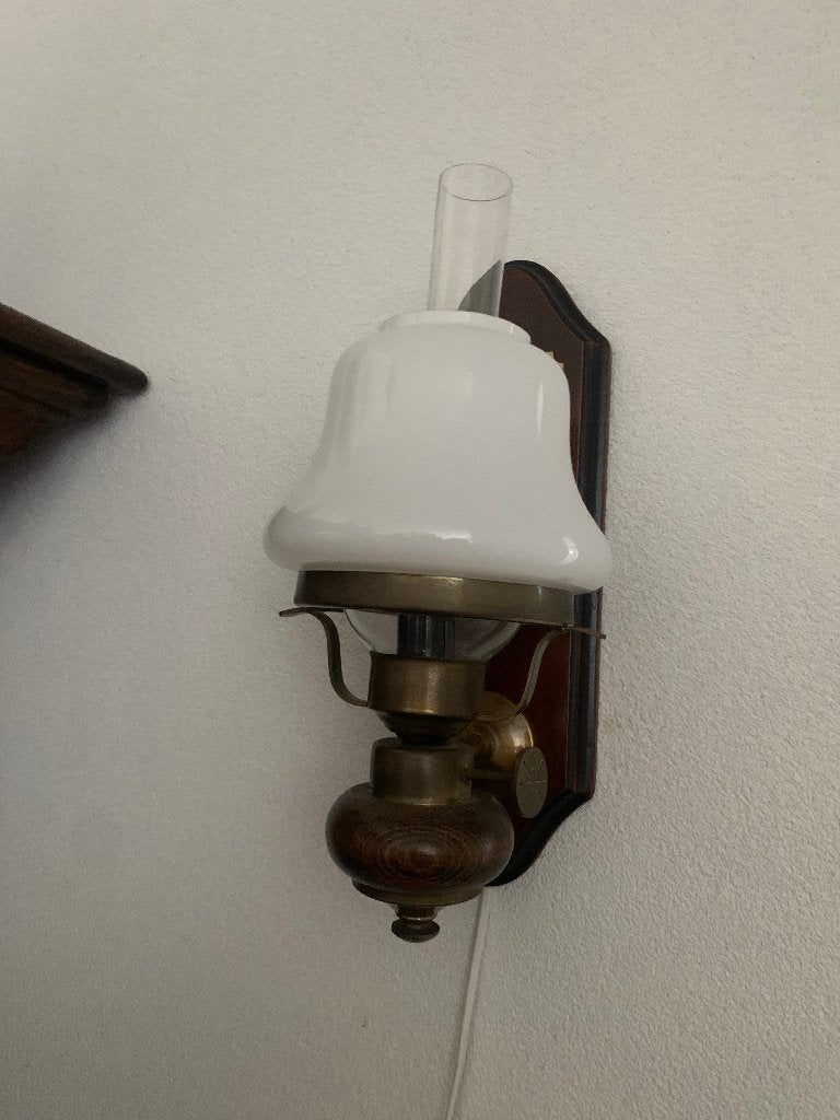 Diverse schermerlampen en hanglamp, Ophalen, Gebruikt, Glas, Minder dan 50 cm