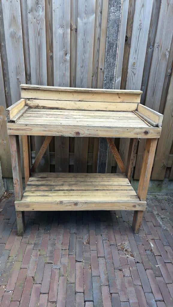 Houten oppottafel / werkbank voor de tuin, Doe-het-zelf en Verbouw, Werkbanken, Gebruikt, 70 tot 120 cm, Ophalen