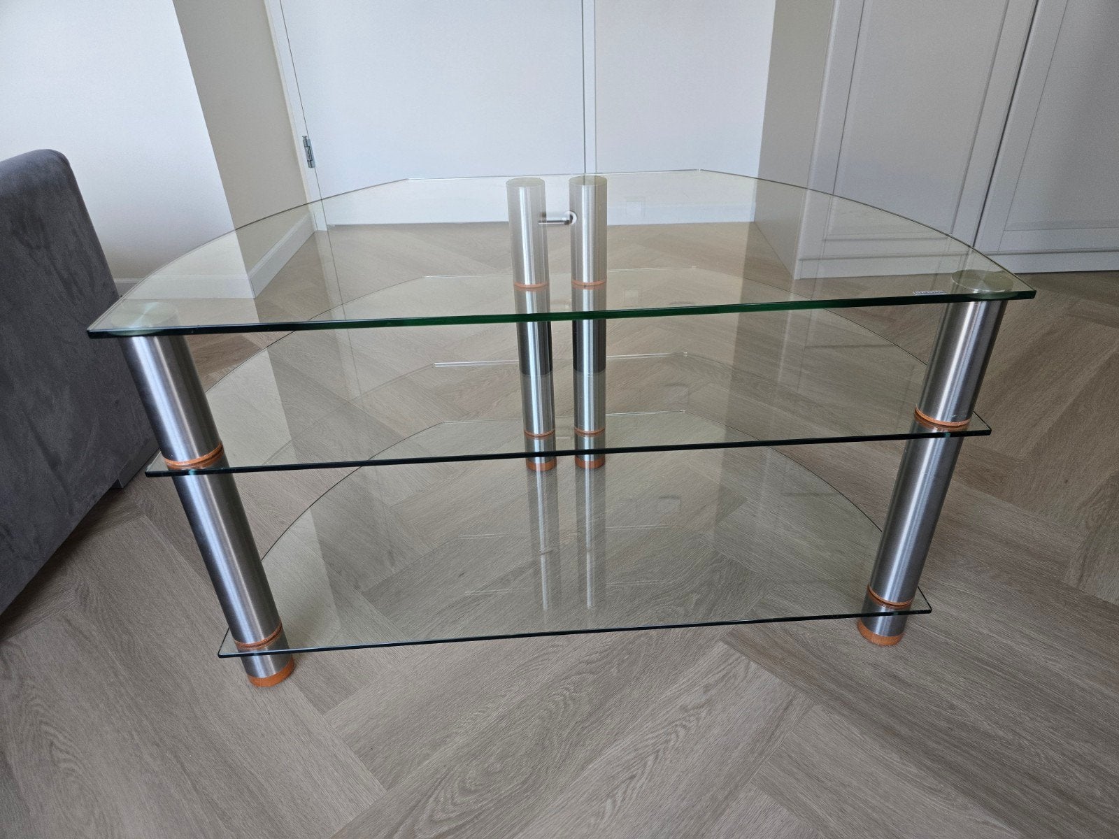 Spectral TV meubel hoekmodel glas/metaal, Ophalen, 50 tot 100 cm, Glas, Minder dan 100 cm
