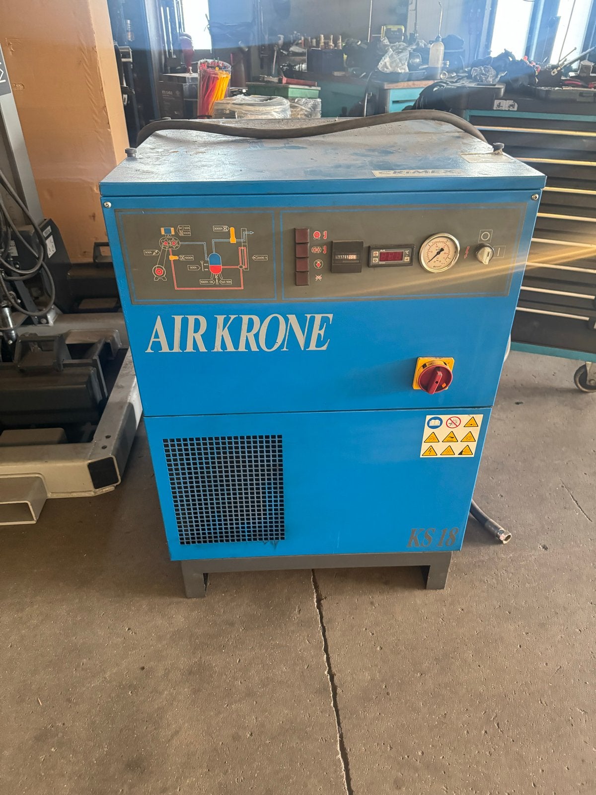 Air Krone KS 18 Schroefcompressor+airpres droger set Werkend, Doe-het-zelf en Verbouw, Ophalen, Gebruikt, 10 bar of meer