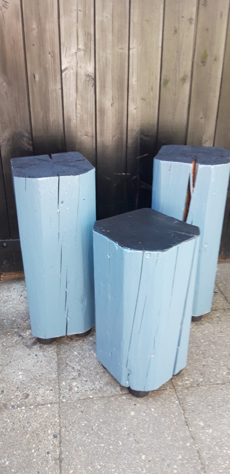 3 Bijzettafeltjes van hout. Mag ook per stuk weg, Tuin en Terras, Ophalen of Verzenden