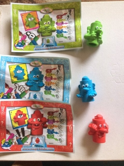 3 stapelfiguurtjes NV054 NV057 NV059 ferrero surprise eieren, Verzamelen, Verrassingseieren, Ophalen of Verzenden, Zo goed als nieuw