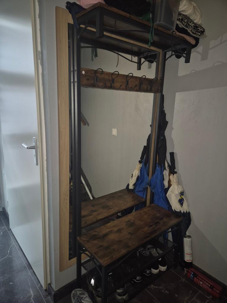 Kapstok met schoenenrek en plank in goede staat, Wandkapstok, Gebruikt, Ophalen of Verzenden, Metaal