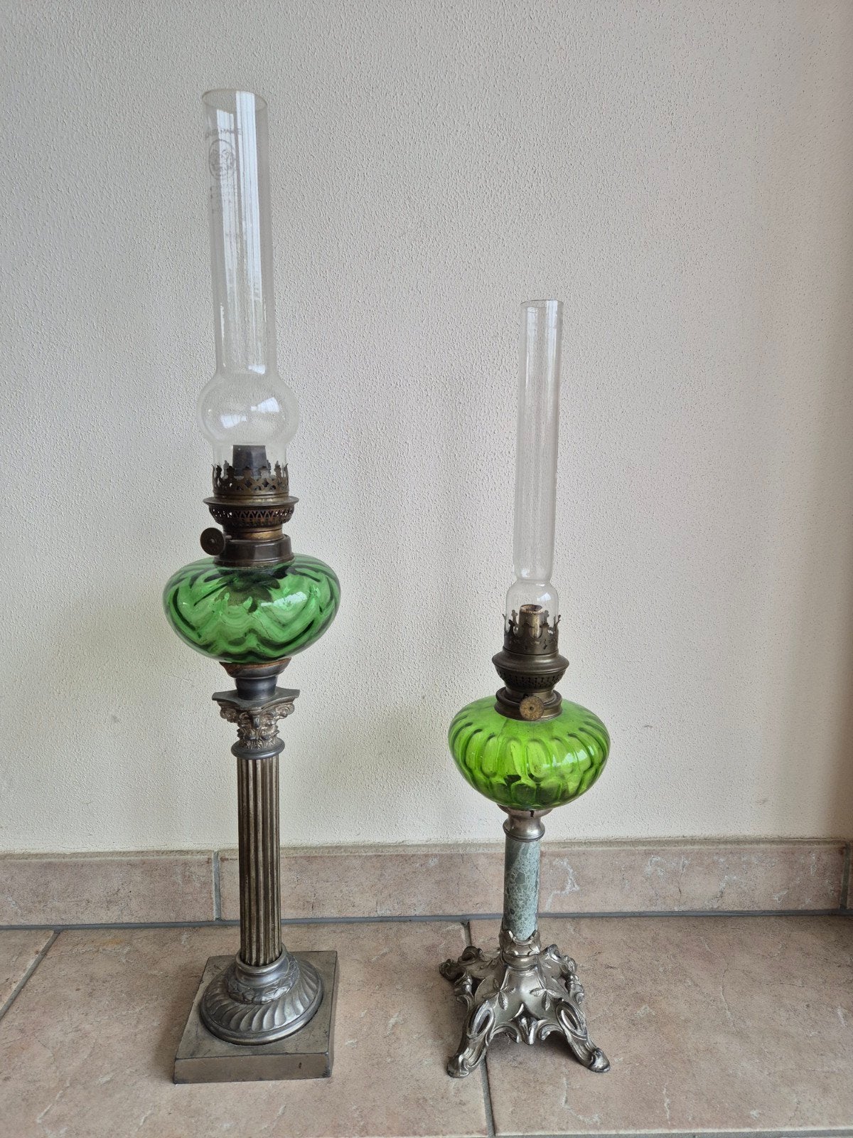 2 olielampen, Antiek en Kunst, Ophalen