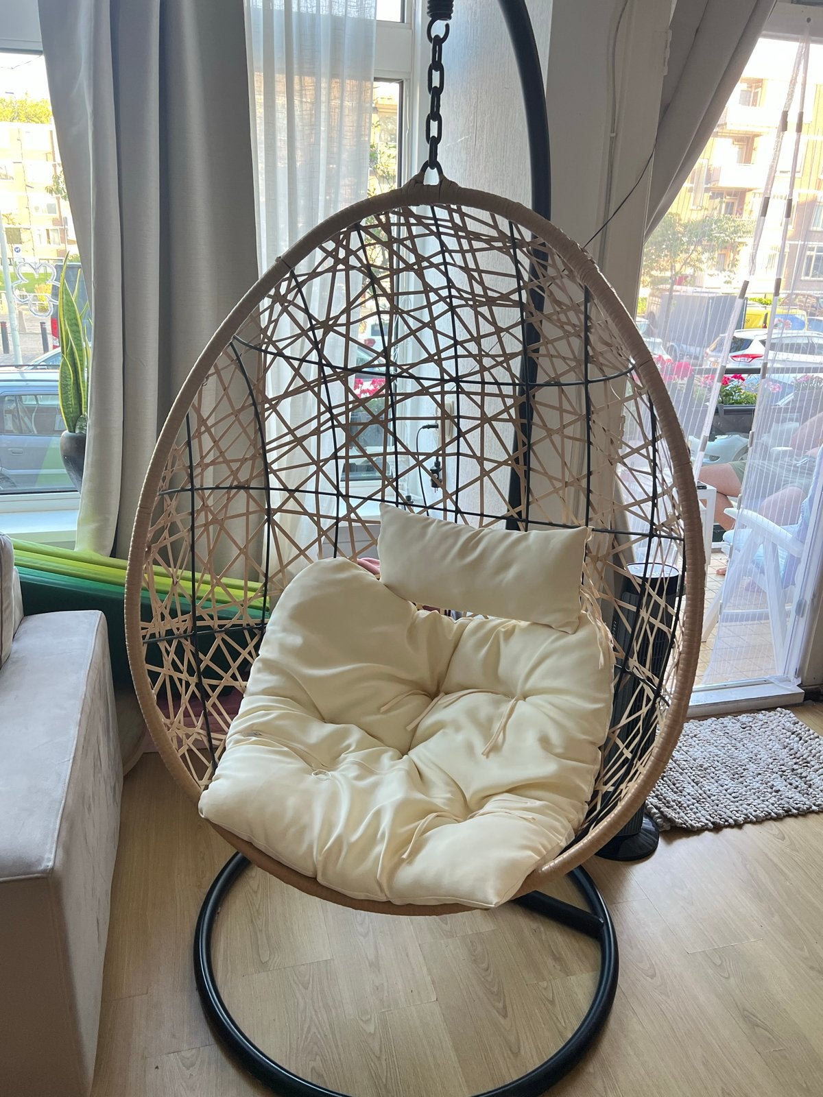 Comfortabele Hangstoel / Egg Chair met standaard, Ophalen, Overige kleuren, Zo goed als nieuw, Metaal