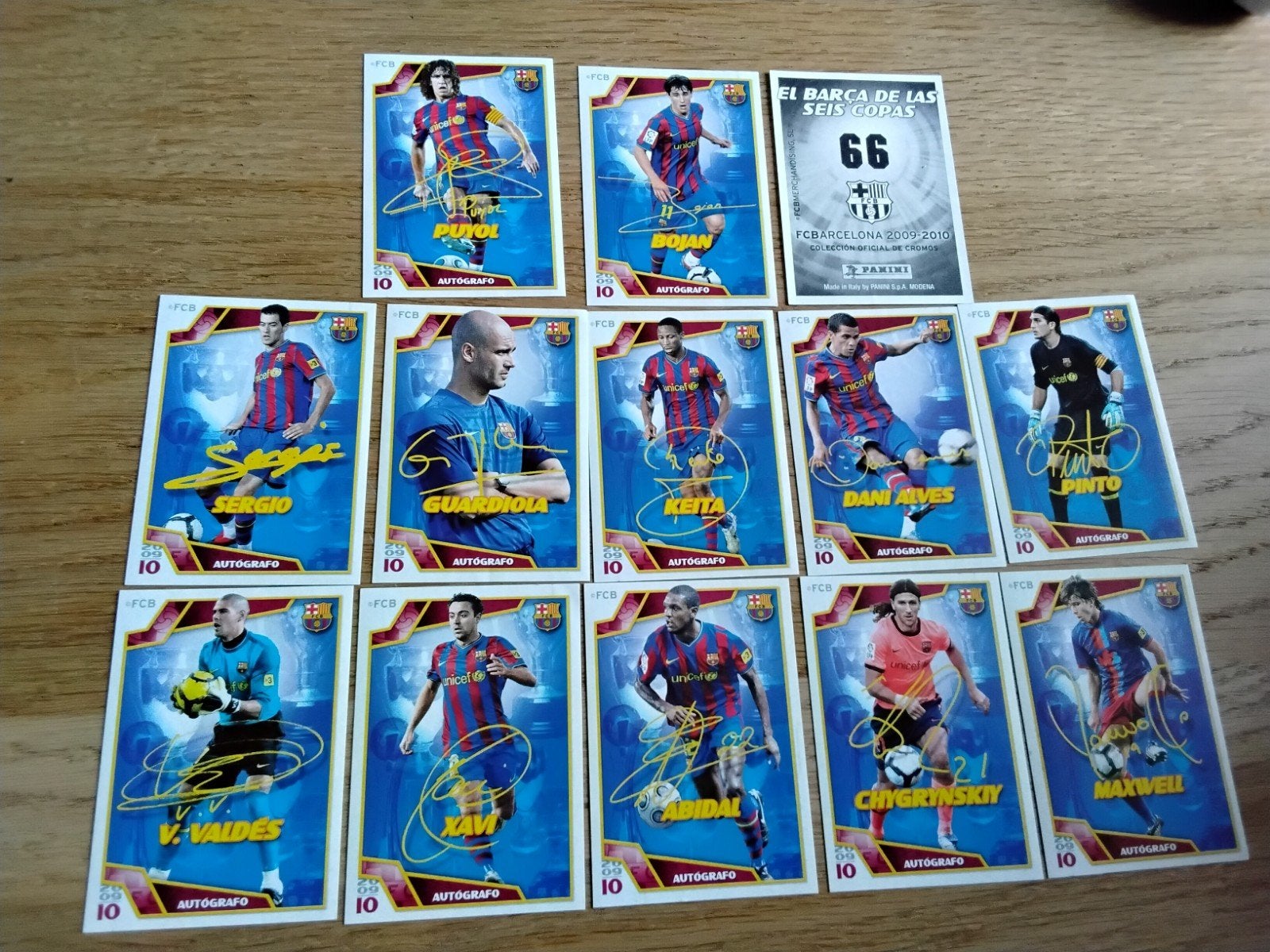 13 Panini Stickers FC Barcelona 2009/2010 met handtekening, Ophalen of Verzenden, Zo goed als nieuw, Buitenlandse clubs, Poster, Plaatje of Sticker