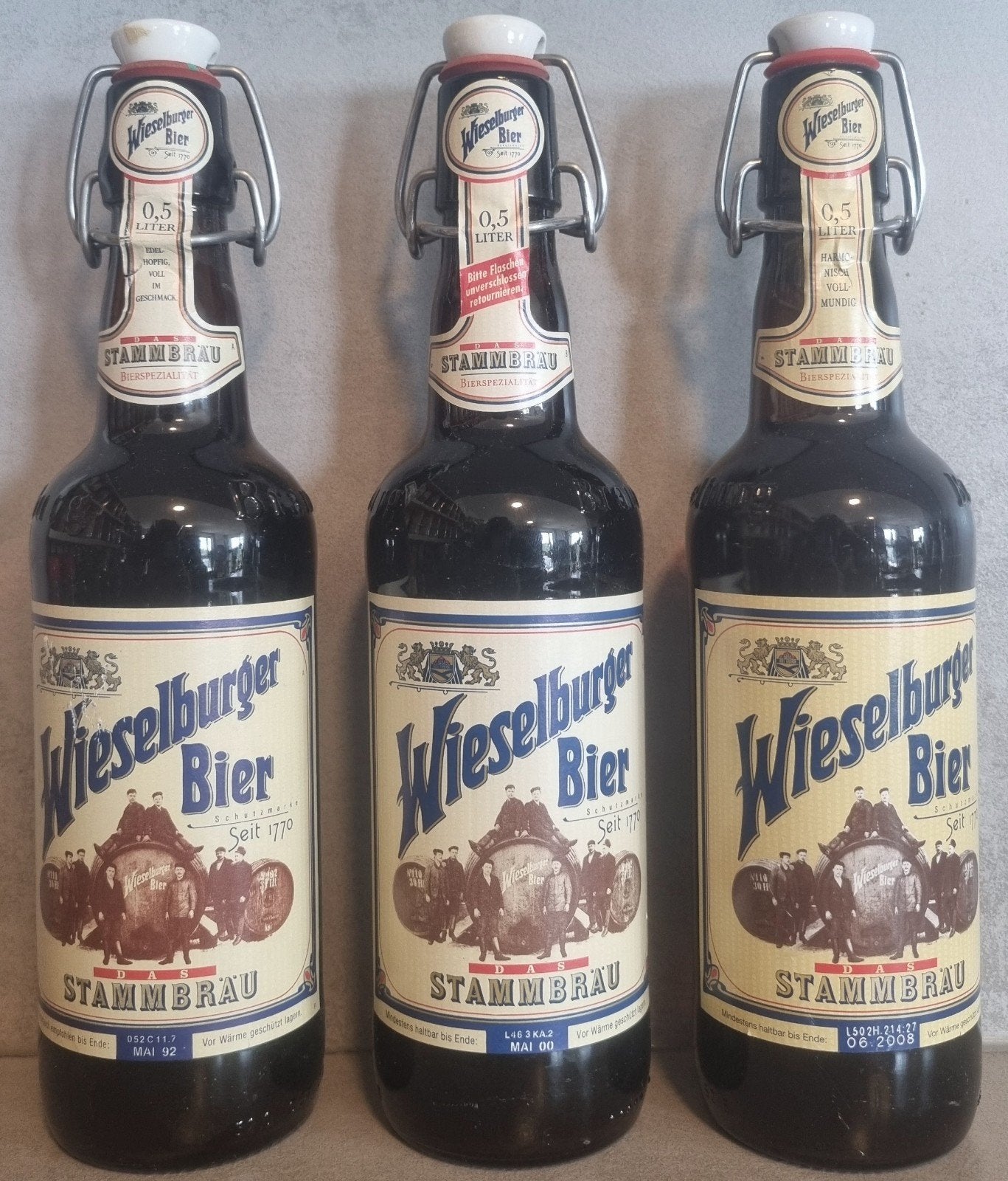 3x 50cl Wieselburger Stammbrau, Oostenrijk - '92/'00/'08, Verzamelen, Biermerken, Ophalen of Verzenden, Zo goed als nieuw, Flesje(s)