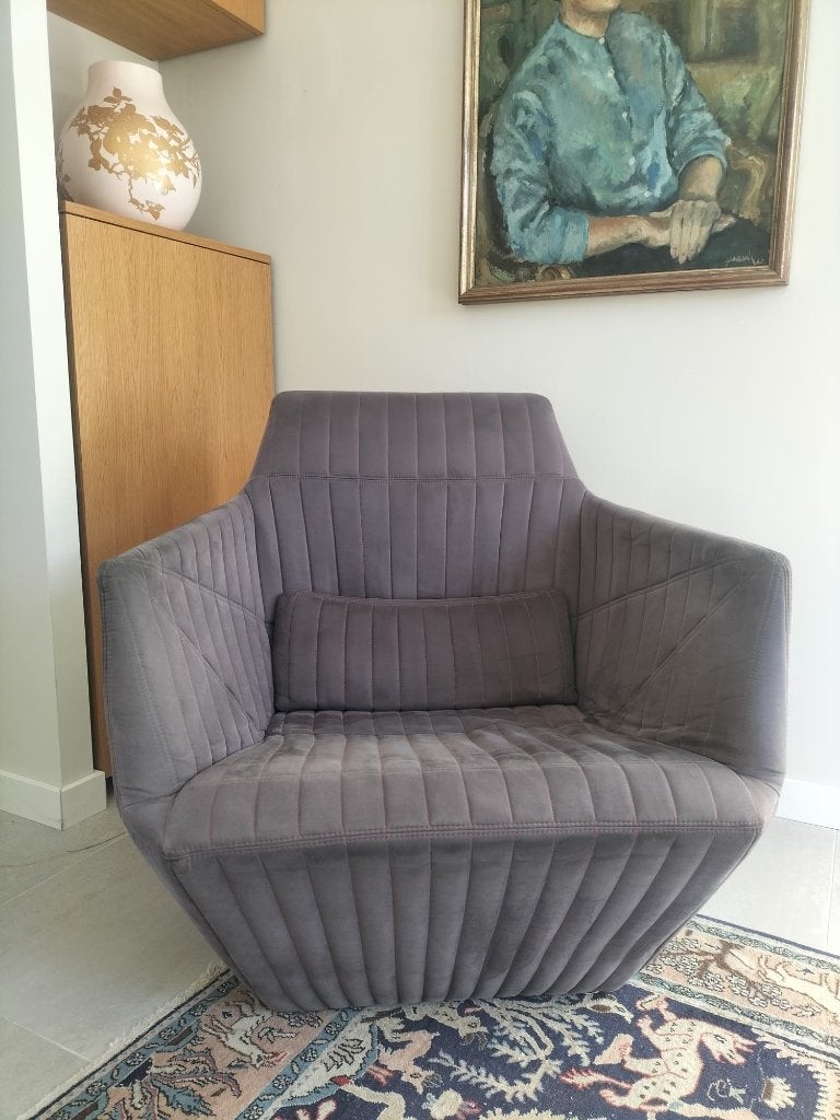 Ligne Roset Facett Fauteuil | Bouroullec | Antraciet, Ophalen of Verzenden, Gebruikt, Stof