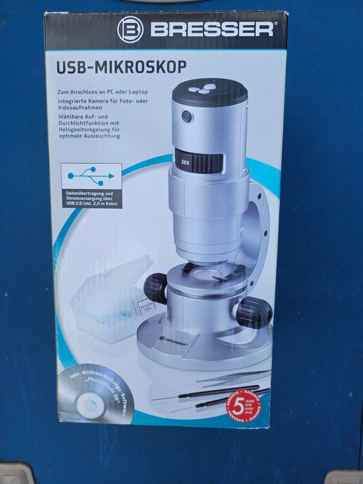 Bresser USB Microscoop Nieuw in Doos met Toebehoren, Audio, Tv en Foto, Optische apparatuur | Microscopen, Ophalen, Nieuw, Minder dan 400x