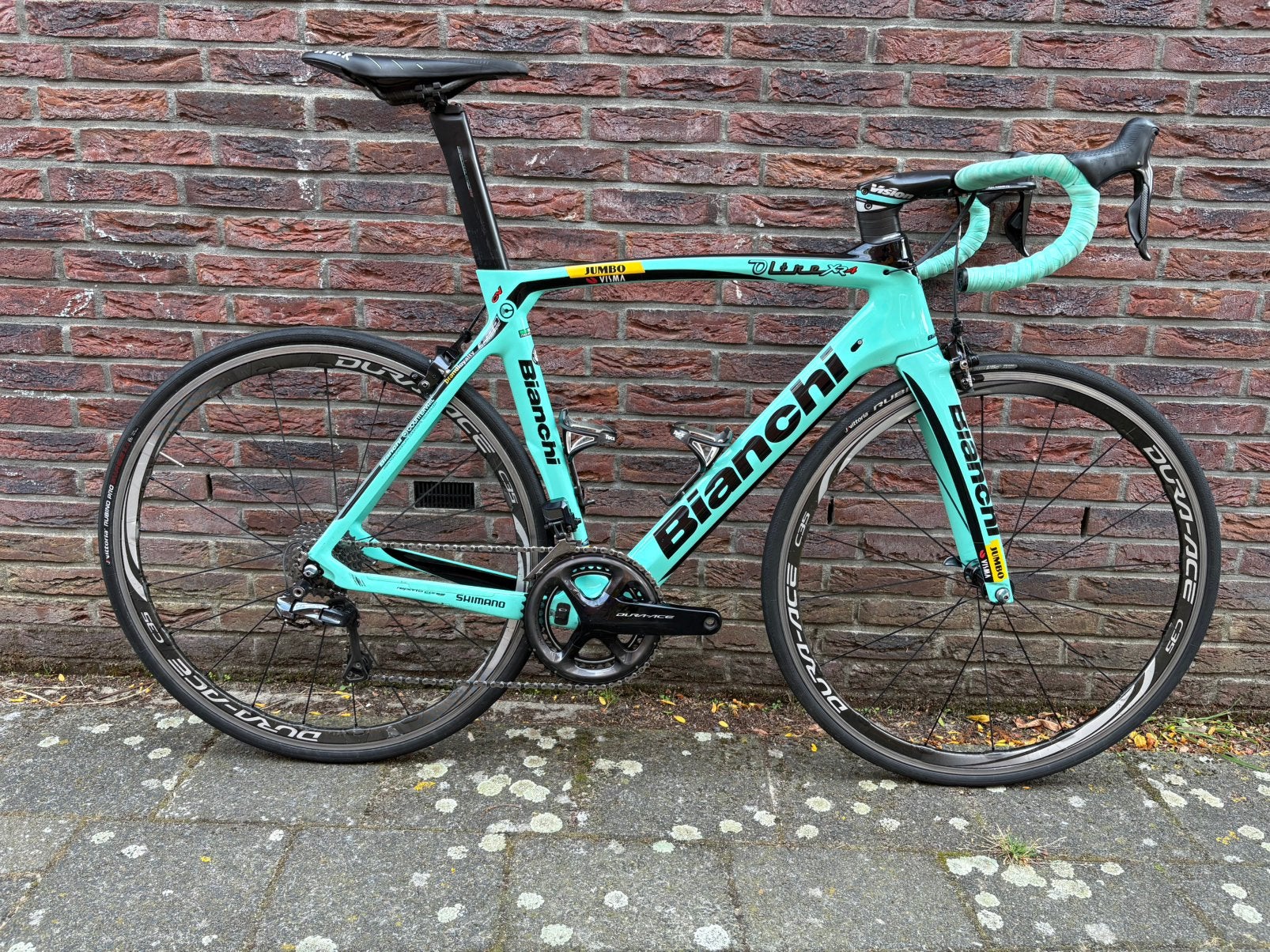 Bianchi Oltre XR4, maat 57, 11-speed Di2, team Jumbo Visma, Gebruikt, Carbon, Velgrem, 57 tot 61 cm