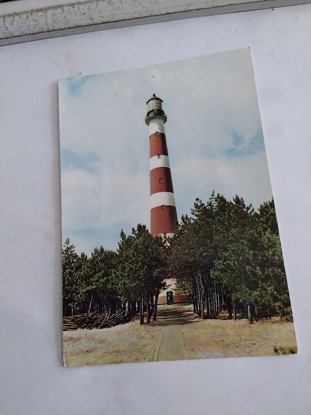 Oude ansichtkaart Ameland: Vuurtoren (Gelopen), Ophalen of Verzenden, Waddeneilanden