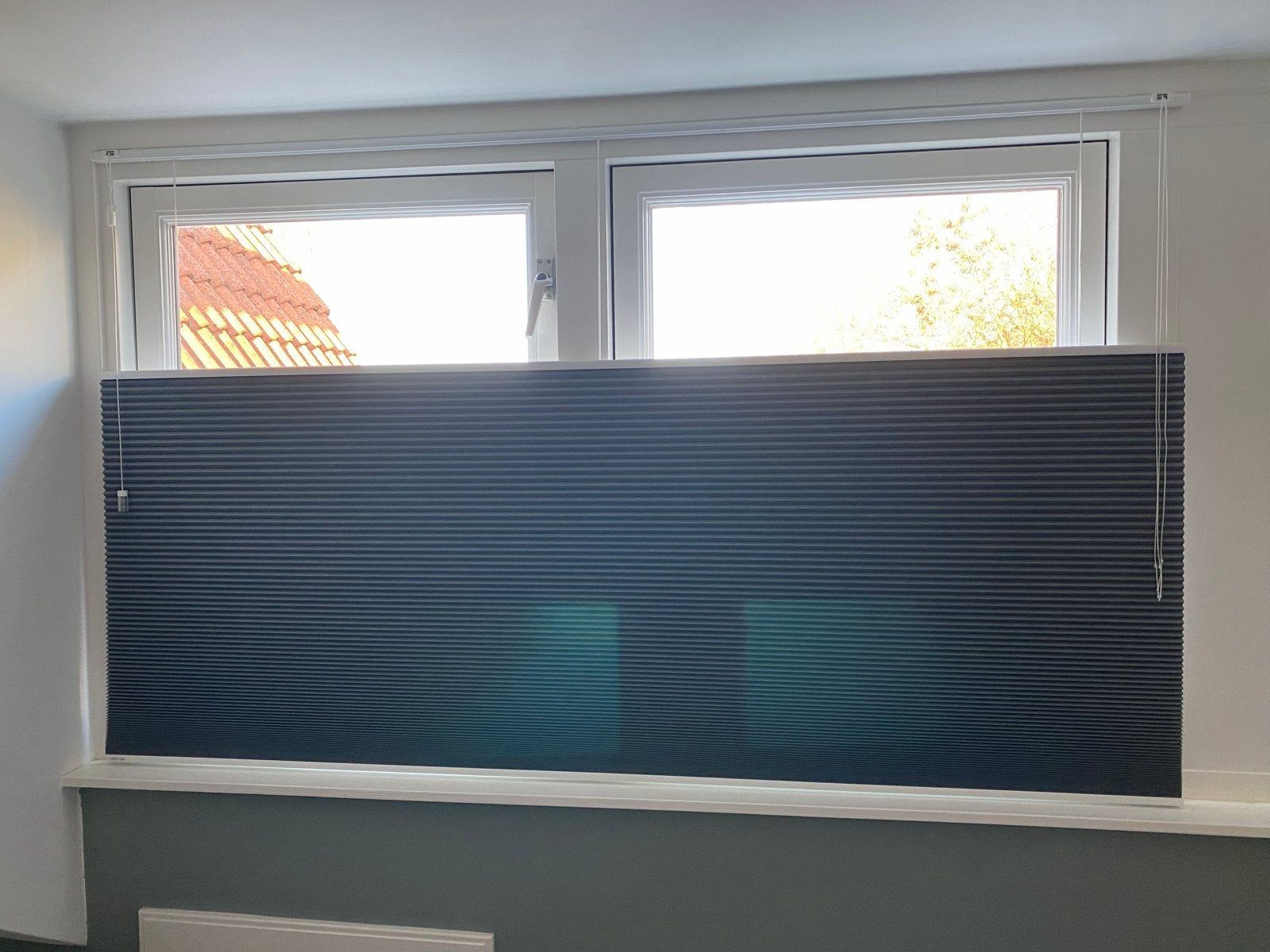 2x Veneta verduisterende plisségordijnen 181,5x108 cm, Huis en Inrichting, Ophalen, Gebruikt, Overige merken, Verduisterend