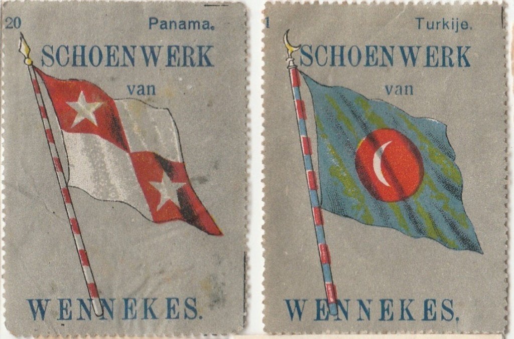 sluitzegel schoenwerk van Wennekes - Panama Turkije vlag, Ophalen of Verzenden, Overige thema's