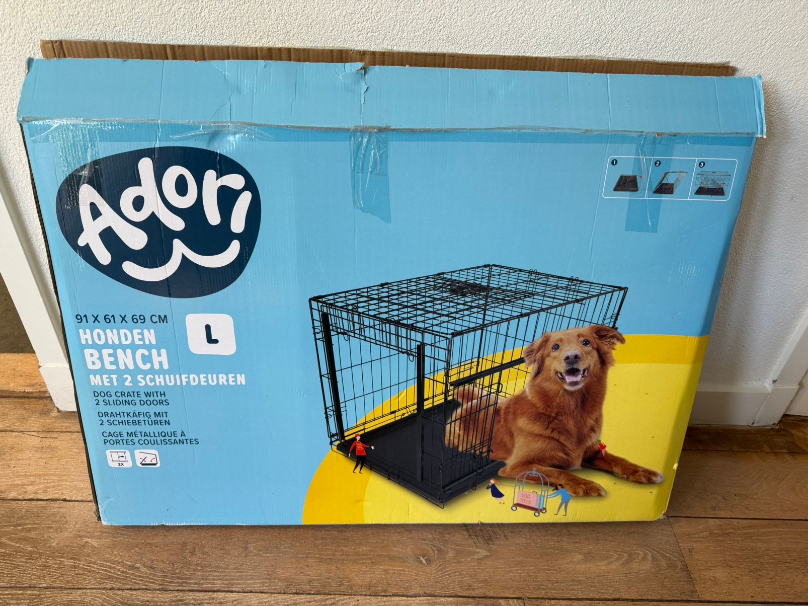 Adori hondenbench maat L met 2 schuifdeuren, Dieren en Toebehoren, Ophalen