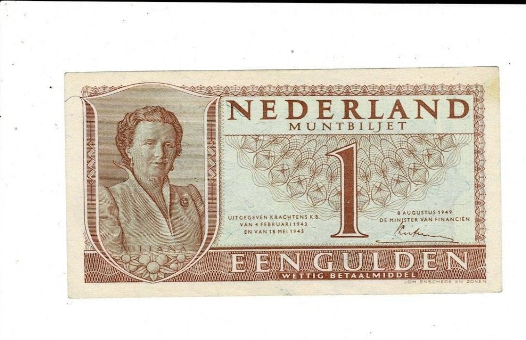 Muntbiljet 1 gulden 1949, XF, Verzenden, Overige landen
