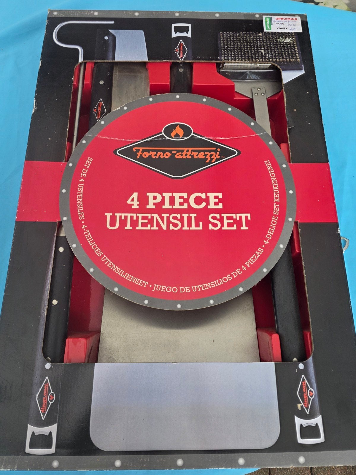 Forno Attrezzi 4-delige BBQ Gereedschap Set, Ophalen of Verzenden, Nieuw, Forno Attrezzi