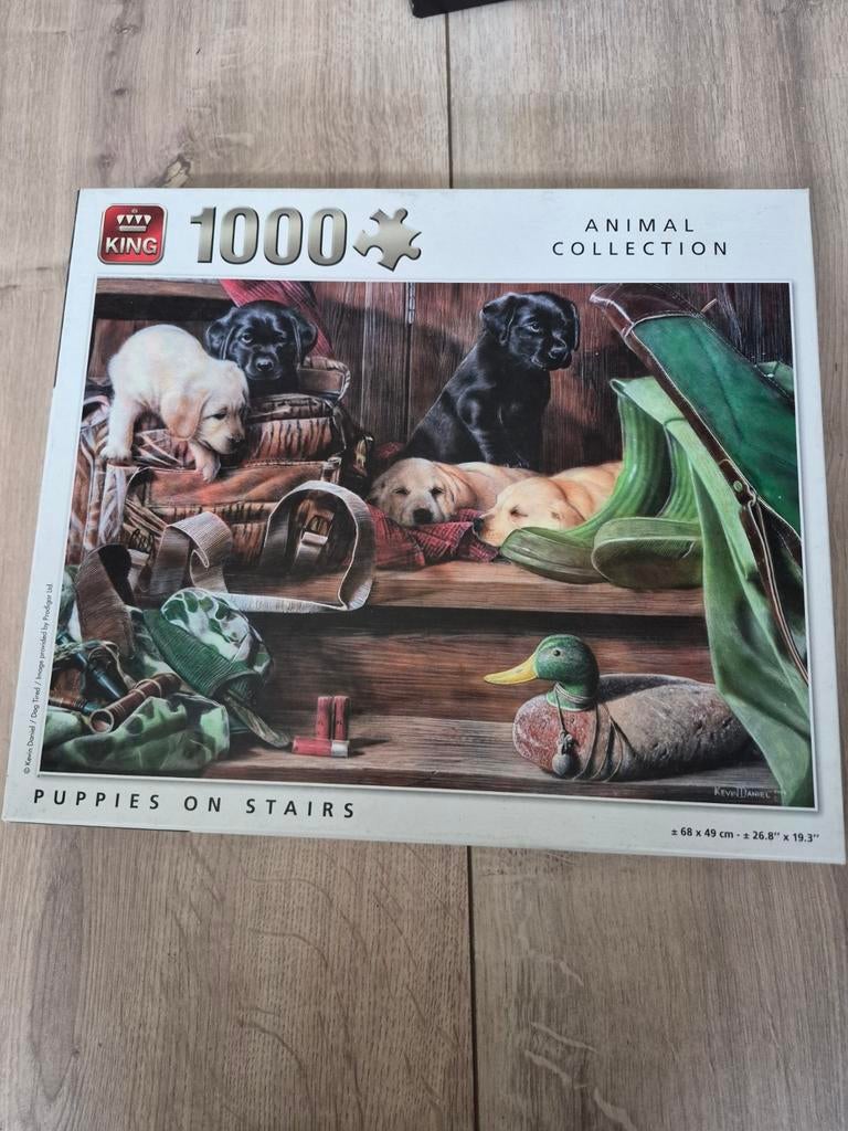 Puzzel puppies on the stair, Ophalen, 500 t/m 1500 stukjes, Gebruikt, Legpuzzel
