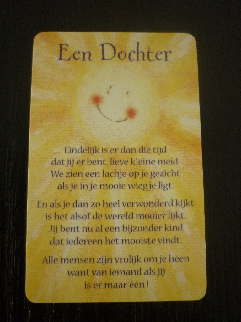 Wenskaart Dochter / pasje met tekst / geboorte meisje, Ophalen of Verzenden, Nieuw