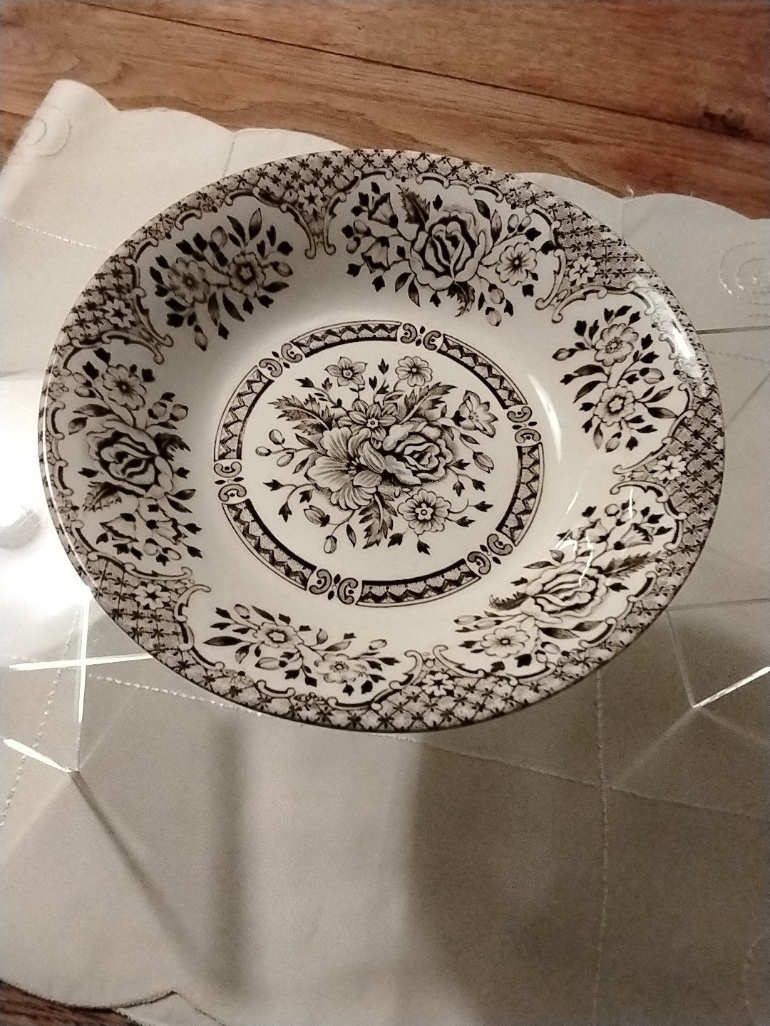 Antieke Staffordshire Ironstone schaal - Bloemenpatroon, Ophalen of Verzenden