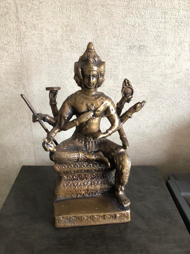 Bronzen Boeddha met vier gezichten - Phra Phrom, Ophalen of Verzenden, Zo goed als nieuw
