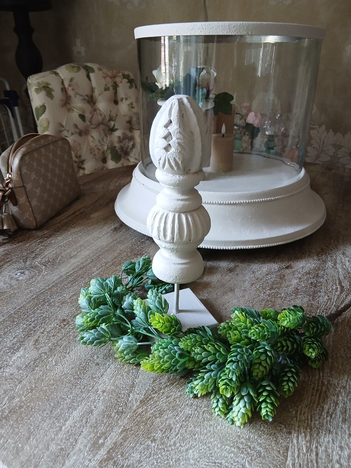 Decoratieve ornament op voet - wit, Ophalen of Verzenden