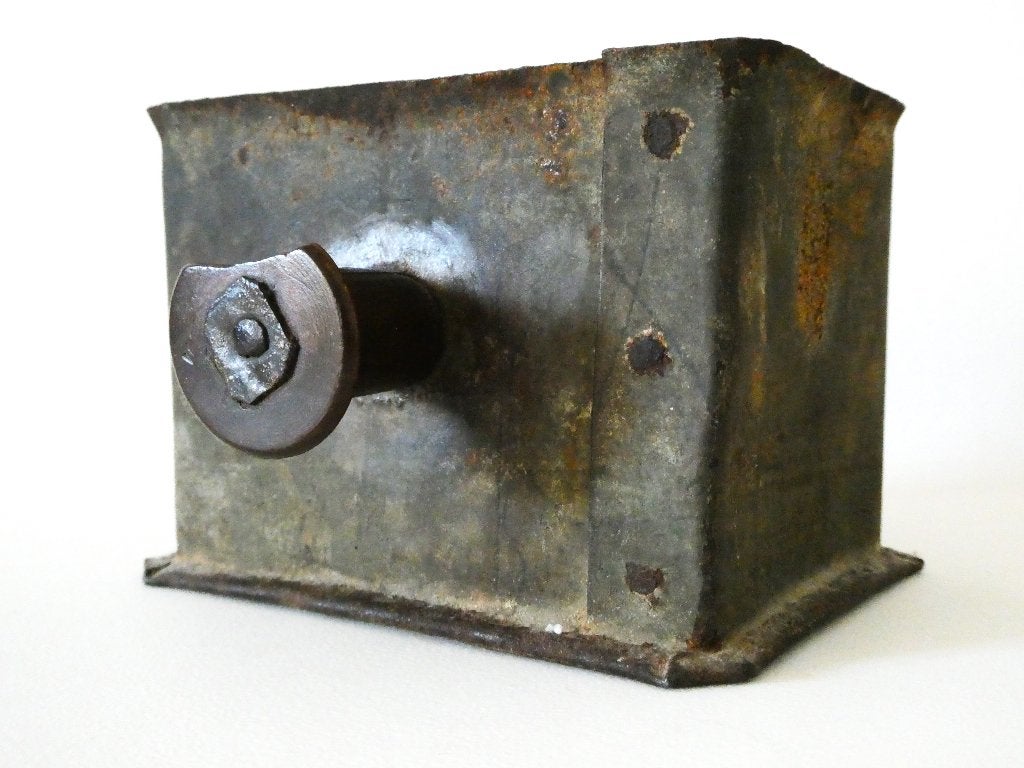 Antieke voetenstoof compleet met origineel metalen testje, Ophalen of Verzenden